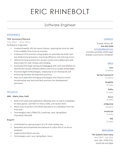 Eric Rhinebolt Resume thumbnail